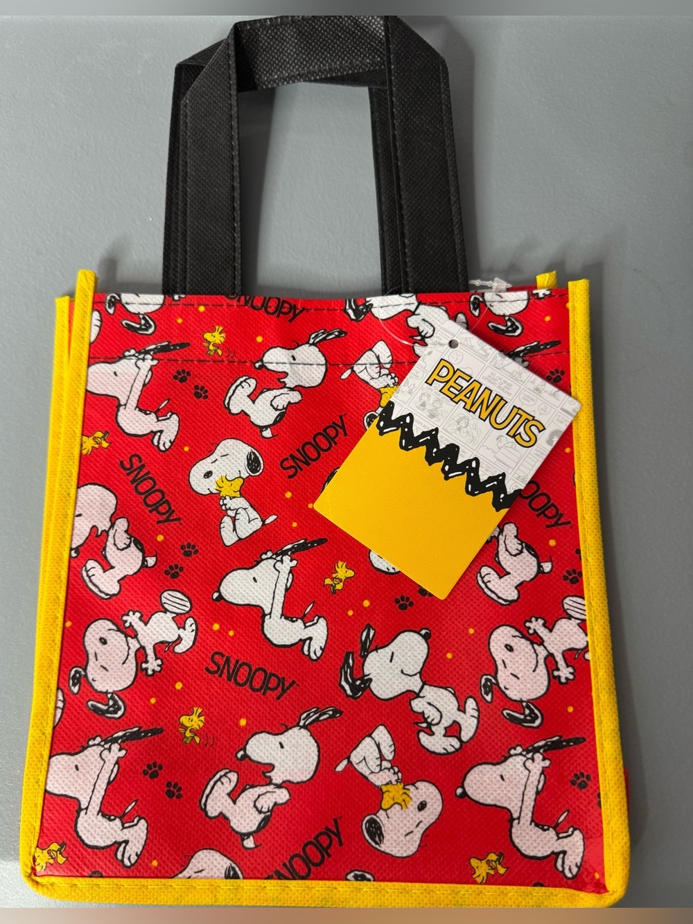 Peanuts snoopy reusable small tote bag with handles gift bag shopping travel